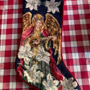 Christmas stocking needlework angel & velvet